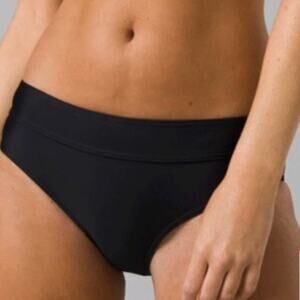 NWT PRANA Ramba Black Bikini Bottoms minimalist yoga swim resort cruise, Size XS